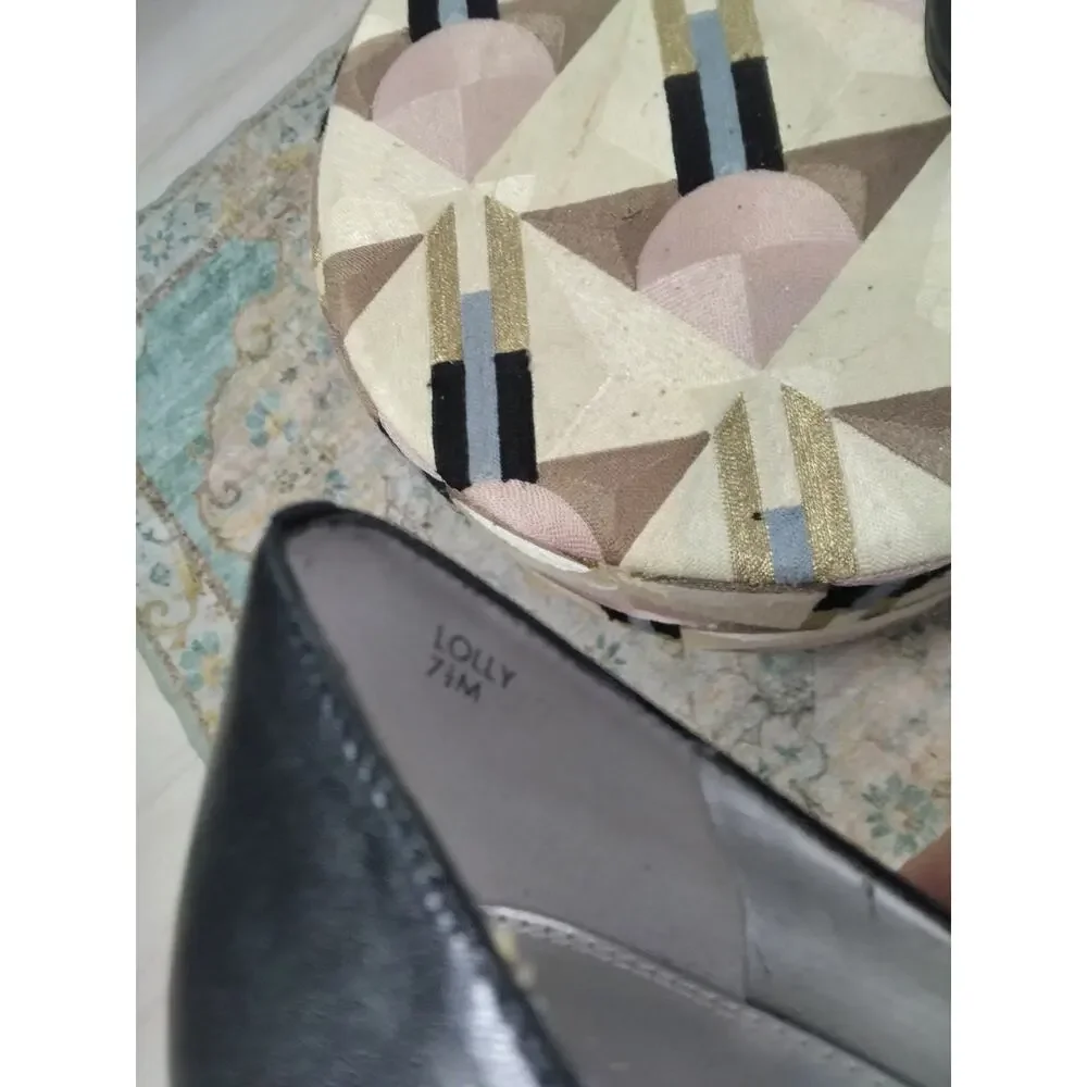 Tahari Basic Plack Patent Faux Leather Pumps Sz 7.5 Wardrobe Staple Career Wear